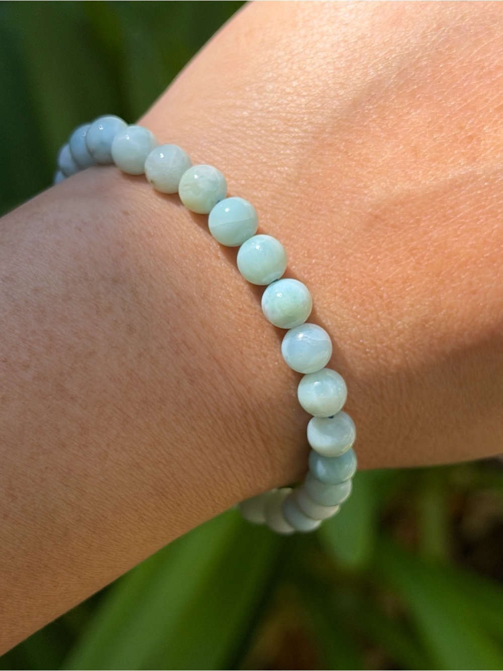 6.5mm Dainty Natrual Larimar Stretch Bracelet 2518 - Picture 7 of 8